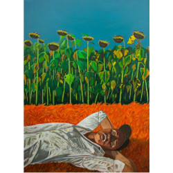 Repos sur l'herbe morte