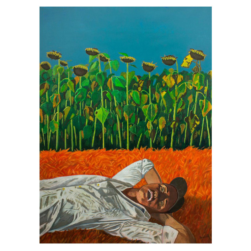 Repos sur l'herbe morte